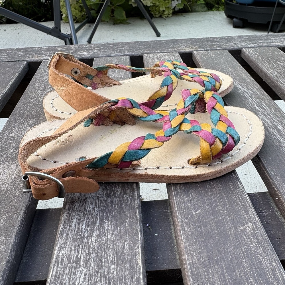 Unbranded Kids 5 Multi Sandals Boho Huarache Braided Leather?* - Picture 6 of 10